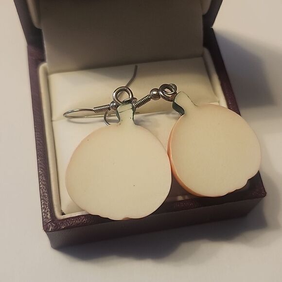 Trick or Treat Pumpkin Dangle Drop Womens Earrings Halloween Fall Autumn Jewelry - Picture 5 of 5